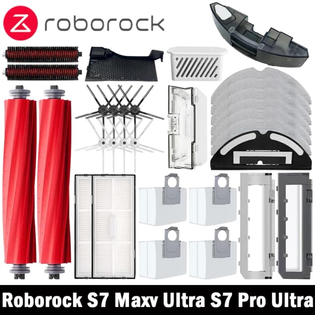 Cepillo Lateral principal, fregona, filtro Hepa, bolsa de polvo, cepillo rodante de limpieza Roborock S7 Maxv Ultra S7 Pro Ultra, accesorios para Robot aspirador