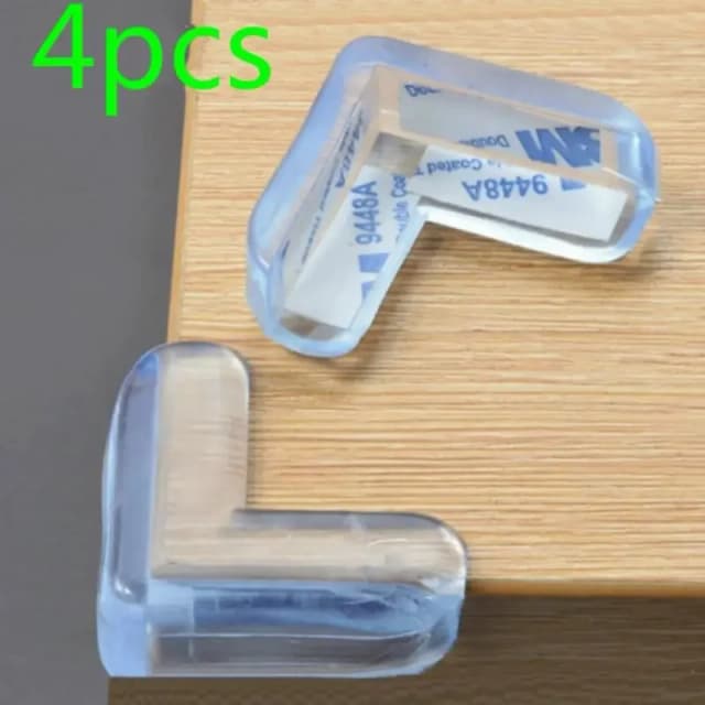 Protector de silicona transparente de seguridad para niños, cubierta de protección para las esquinas de las mesas, goma de silicona líquida anticoll, 4 Uds.