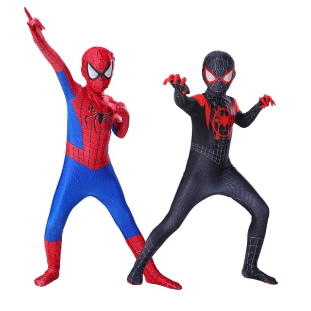 Disfraz de Spiderman para niños y niñas, mono de superhéroe Miles Morales, disfraz de Spider-Man, mono Zentai, trajes de Halloween de estilo 3D