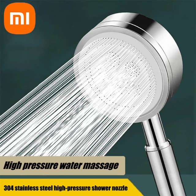 Cabezal de ducha de acero inoxidable Xiaomi 304, ducha de lluvia de ahorro de agua presurizada montada en la pared para baño de mano de alta presión