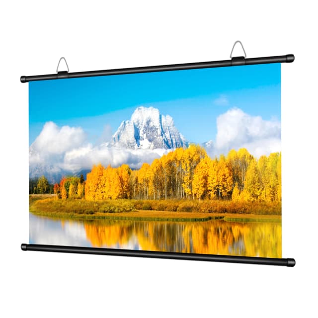 XIAOHUI Pantalla de proyector HD gruesa antiluz 16:9 Pantalla de proyección doméstica montada en la pared sin orificio 60/72/84/92/100/110/120/133 pulgadas