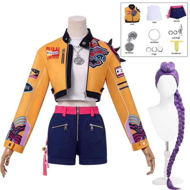 KPop Rumi Cosplay disfraz peluca mujeres niñas Halloween carnaval Comic-con fiesta trajes de juego de rol