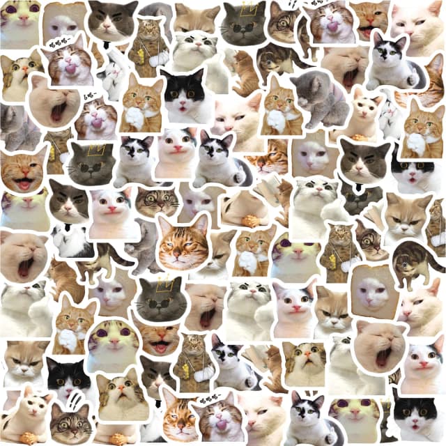 46 unids/bolsa, pegatinas de gato, Be para maleta, monopatín, equipaje, portátil, teléfono, decoración adhesiva Diy, papelería, suministros escolares, Juguetes