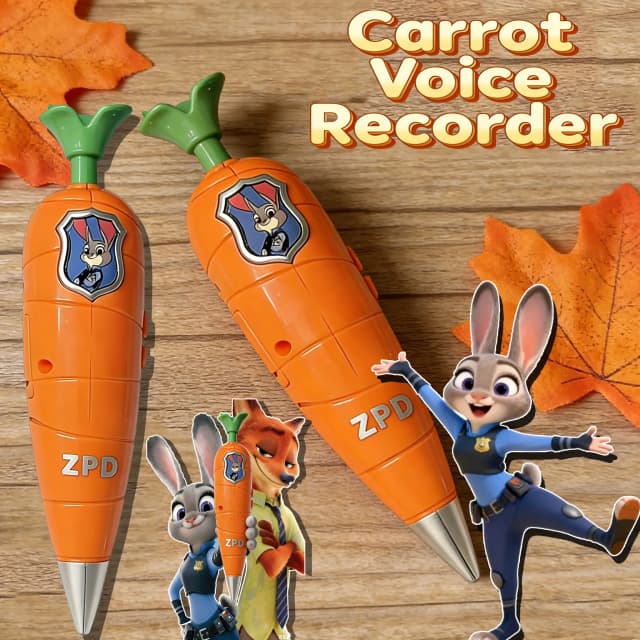 Zootopia 2 Lanyard Carrot Grabadora de Voz |   Suero de veneno de serpiente Gary en forma de pluma |   Soporte para bolígrafo 2 en 1 con grabación de 60 segundos, artículos de papelería neutros