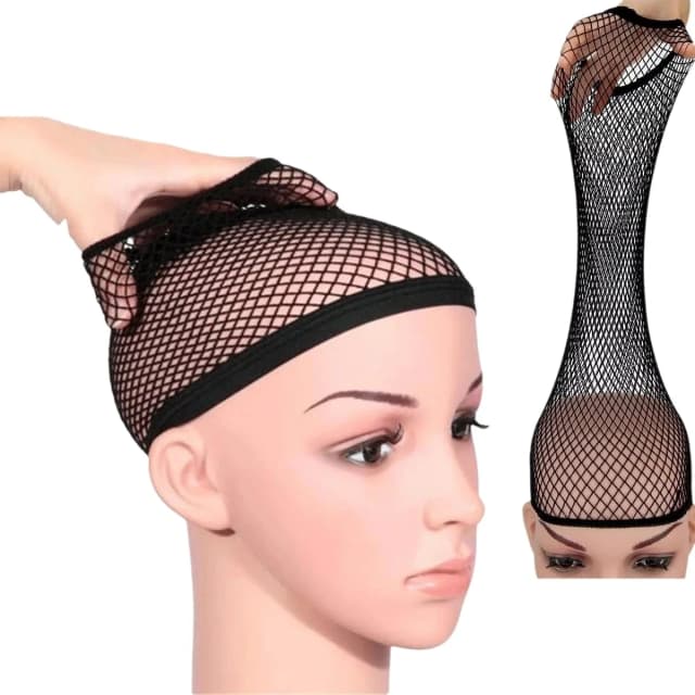 G&T Peluca de malla negra para peluca, red de malla para el cabello de extremo cerrado, gorros tejidos con forro para mujeres, hombres, niños, gorros de peluca