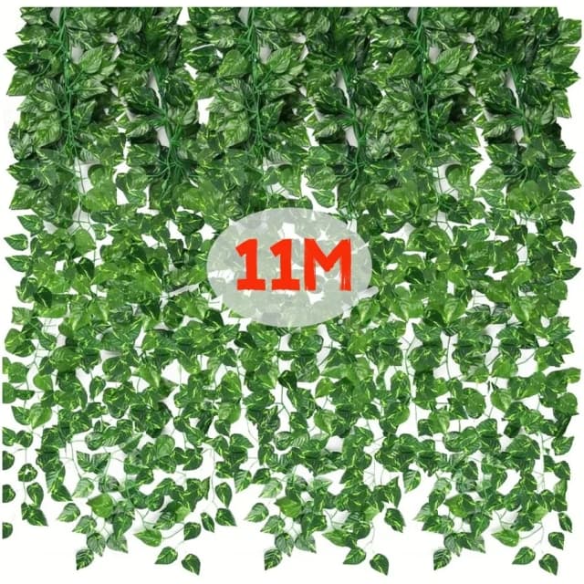 Guirnalda de Hojas de Hiedra Artificial de 4/10 Metros, Planta Artificial Colgante, Enredadera Artificial para Decoración de Jardín, Pared, Bodas, Fiestas y Hogar