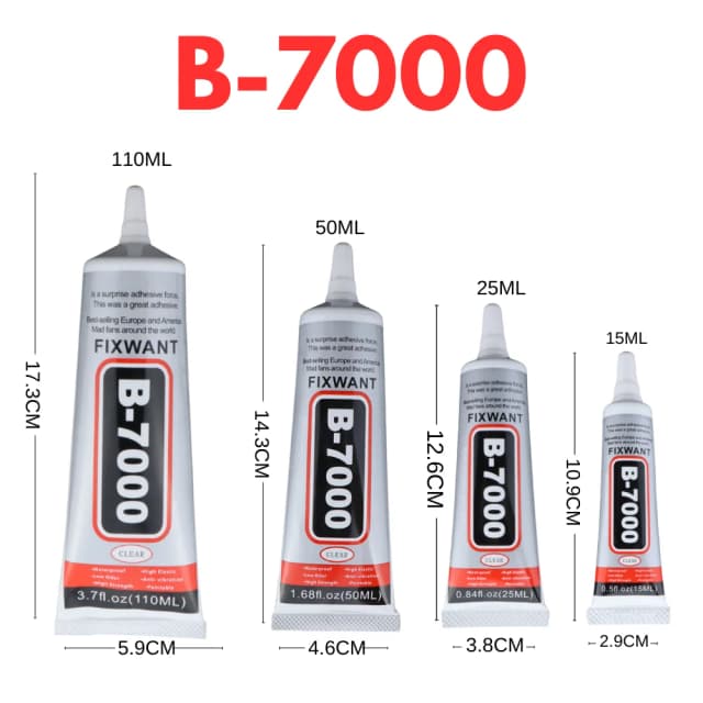 B-7000 15/25/50/110ML pegamento transparente para reparación de pantalla de teléfono B7000 adhesivo Universal de plástico y vidrio DIY con aplicador de precisión