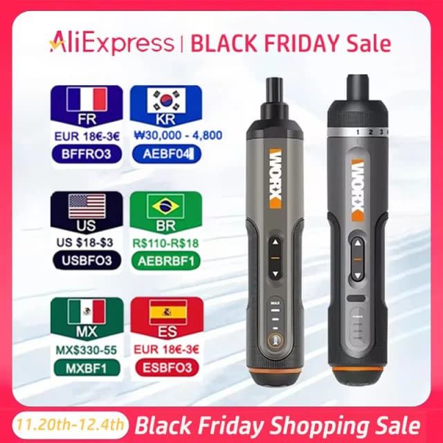Worx-Juego de Mini destornilladores eléctricos de 4V, WX242 WX241 WX240, destornilladores eléctricos inalámbricos inteligentes, herramientas de taladro manual recargables por USB