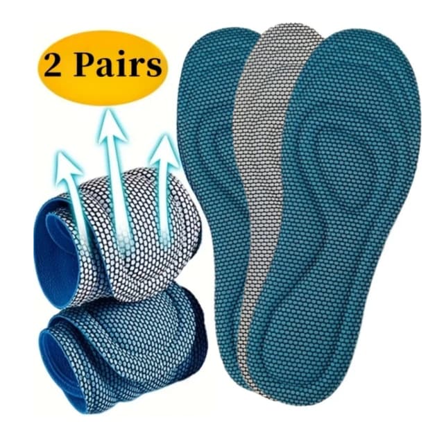 Plantillas ortopédicas de espuma viscoelástica para zapatos, desodorización antibacteriana, absorción de sudor, calzado deportivo, almohadillas para correr, 4 Uds.