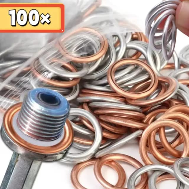 Junta de drenaje de cárter de aceite de coche, almohadilla de perno de drenaje, junta de tapón de drenaje de aceite de aluminio/cobre, accesorios reemplazables para Volkswagen Audi
