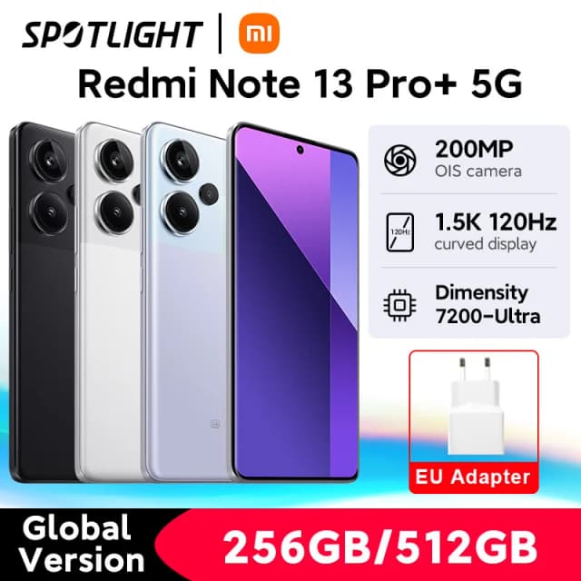 [Estreno mundial] Xiaomi Redmi Note 13 Pro Plus 5G Smartphone MediaTek Dimensity 7200-Ultra 200MP OIS Cámara 120W HyperCharge NFC