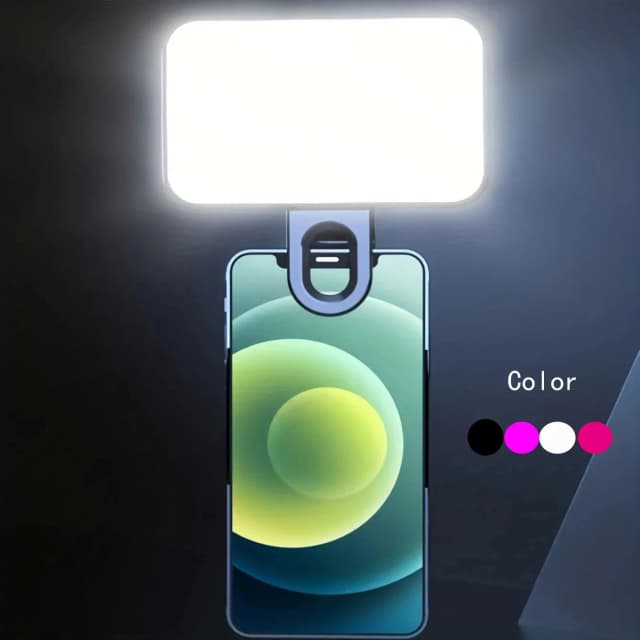 Mini Luz de relleno portátil para Selfie, recargable, 3 modos, Clip de brillo ajustable, luz de relleno para teléfono móvil, computadora