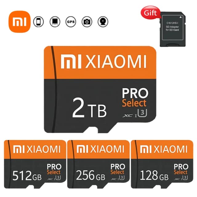 Tarjeta de memoria SD de alta velocidad Xiaomi, tarjeta de juegos de 1TB y 2TB, tarjeta Micro TF de 128GB, 256GB, 512GB, tarjeta SD para dispositivo de vigilancia de cámara Mijia