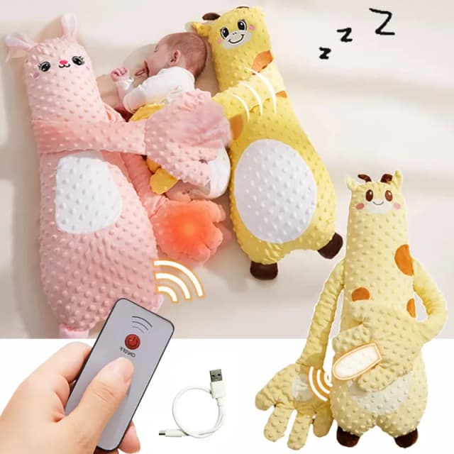 Muñeco para dormir para bebé con palma calmante, almohada eléctrica de mano con Control remoto para bebé, palmaditas calmante para regalo para niños pequeños