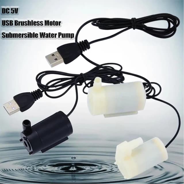 Bomba de Motor sin escobillas USB súper silenciosa, 5V CC, bomba de agua sumergible portátil, pecera hidropónica, fuente artesanal de agua circulante