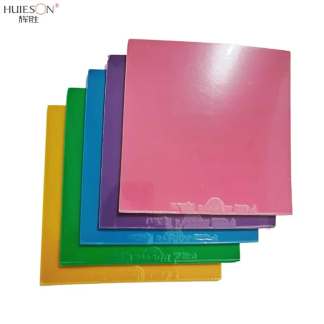Huieson, 5 colores, hoja de goma colorida para tenis de mesa, arcoíris, 2,0mm, verde, azul, amarillo, púrpura, rosa, goma de Ping Pong para entrenamiento