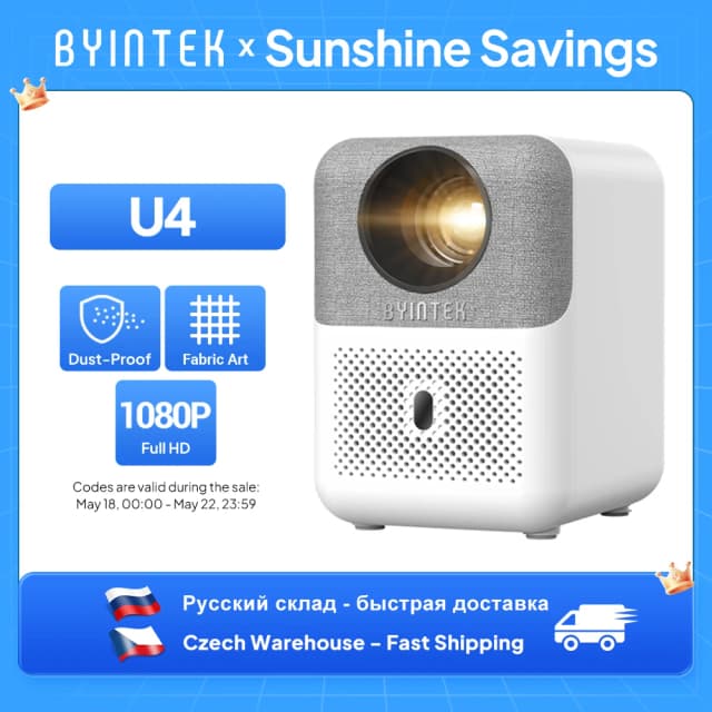 BYINTEK LOVE U4 Mini proyector de cine en casa inteligente 4K 1080P vídeo Android WIFI para cine en teléfono inteligente