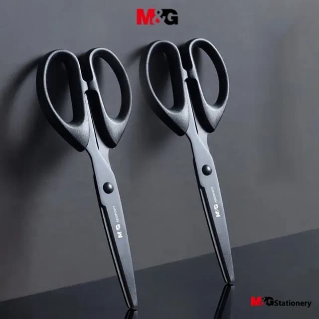 Tijeras de hoja negra M & G de 160mm, hoja de acero inoxidable resistente al desgaste, no es fácil de pegar, tijeras duraderas de vida Manual para el hogar