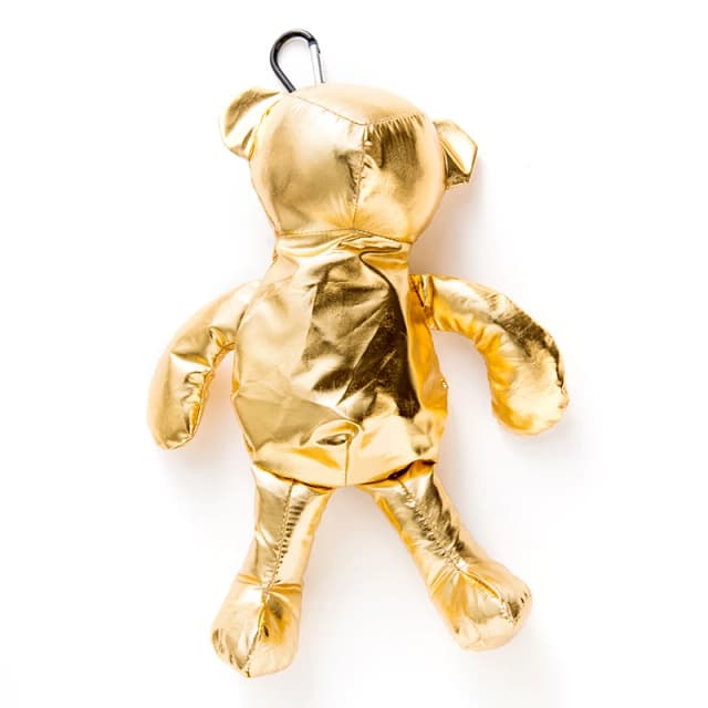 ECO Bolsa de compras de algodón de alta capacidad para comestibles reutilizable, bolsa impermeable con relleno de algodón de oso recubierto de oro