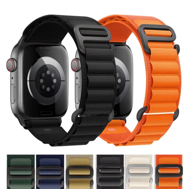 Para correas de reloj Apple 45mm 46mm 49mm 42mm iwatch Band 44mm 40mm pulsera alpina de nailon serie 10 9 8 7 6 11 SE Ultra 2 3