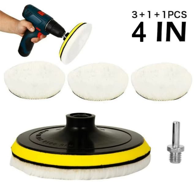 Disco de lijado flocado de 4 pulgadas, almohadillas de pulido con respaldo de gancho y bucle, rueda de pulido para pulidor de taladro eléctrico, 5 uds.