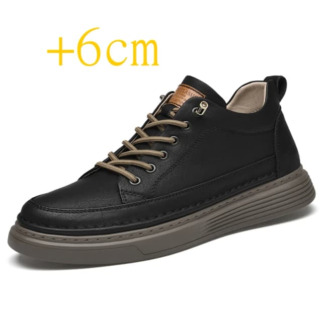 Zapatos con aumento de cuero genuino, zapatos con elevador, zapatos con aumento de altura, plantilla con aumento de altura para hombre, zapatillas deportivas de 6CM para hombre