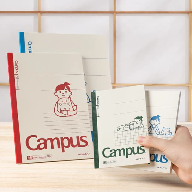 3 uds Kokuyo Campus Notebook Noritake A5 B5 8mm línea de puntos 40 hojas A6 5mm cuadrado 80 hojas cuadernos y diarios