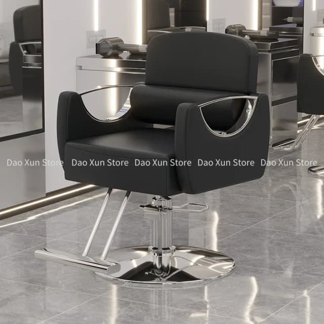 Silla de peluquero de lujo con estilo, Silla plegable de diseño blanco para peluquero, Silla nórdica ajustable, muebles de salón de Barberia