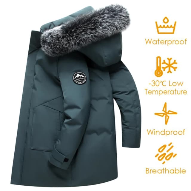 Otoño Invierno hombres chaqueta a prueba de viento abrigos para hombre cálido pato blanco abajo chaqueta con capucha Parkas abrigo con múltiples bolsillos hombre LZLLTT
