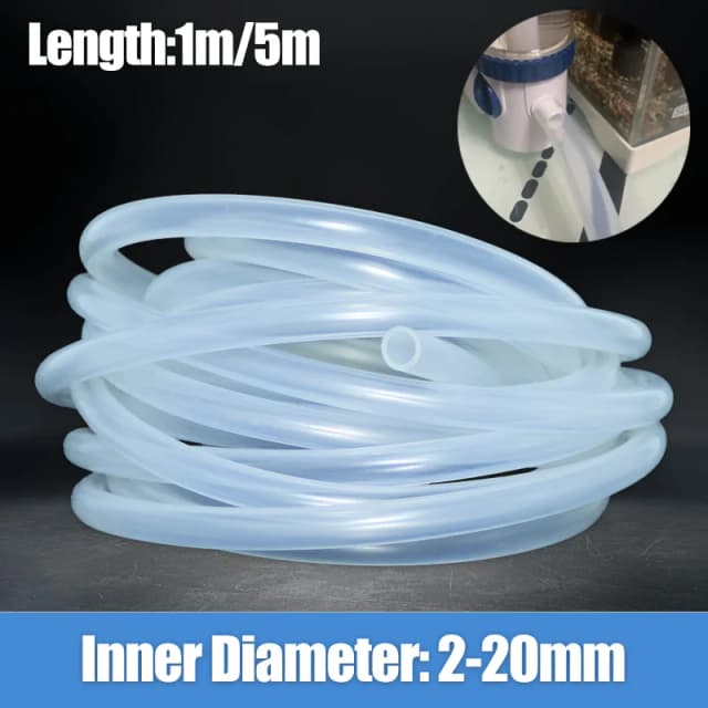 Manguera de silicona de 1/5 metros, tubo transparente de grado alimenticio no tóxico de alta temperatura 2 5 6 7 8 10 para grifo, tubo de acuario y jardín