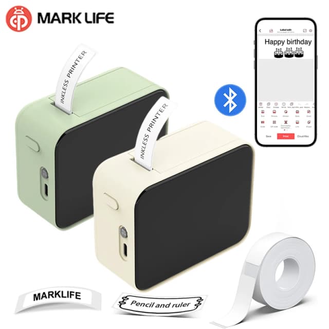 Marklife-impresora térmica de etiquetas P15, fabricante de etiquetas inalámbrico con Bluetooth, semelhante a Niimbot D11 D110, Mini impresora, cinta adhesiva