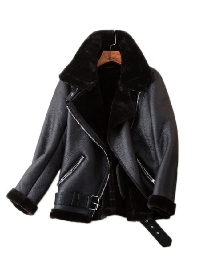 Ailegogo, abrigos de invierno para mujer, piel sintética gruesa, piel de oveja, chaqueta de piel para mujer, prendas de vestir de aviador, Casaco Feminino