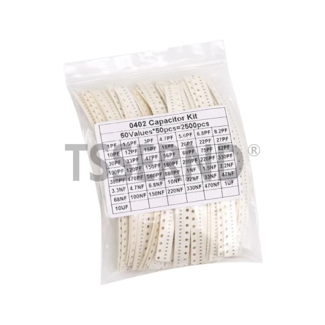 2500 Uds 0402 0603 0805 SMD Kit surtido de condensadores cerámicos 50 valores 1pF - 10uF 100PF 10NF 100NF 0,47 UF 1UF juego de capacitancia de Chip