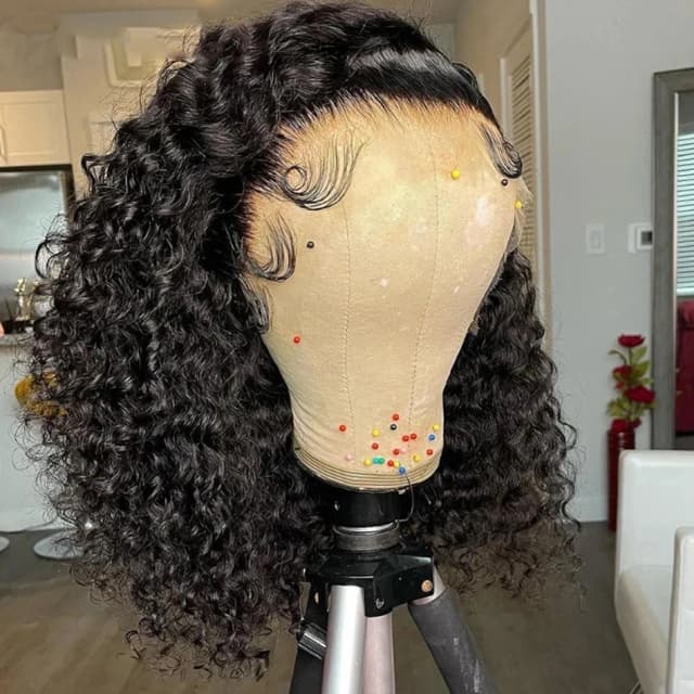 250% densidad HD 13x4 encaje Jerry rizado Bob peluca Borgoña 99J peluca de cabello humano 100% cabello humano Remy Color marrón oscuro Chocolate # 4