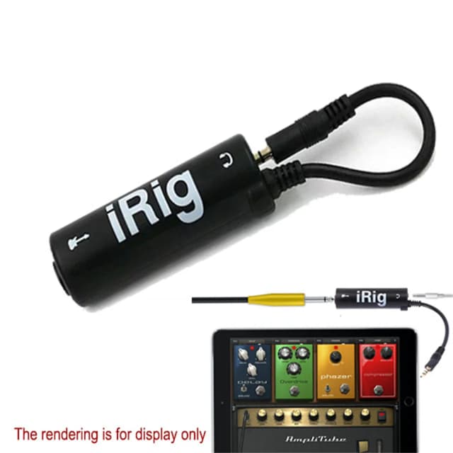 1 convertidor de interfaz de guitarra IRIG, cable de audio de 3,5mm con bajo ruido de fondo, característica antiarañazos esmerilada de alta fidelidad