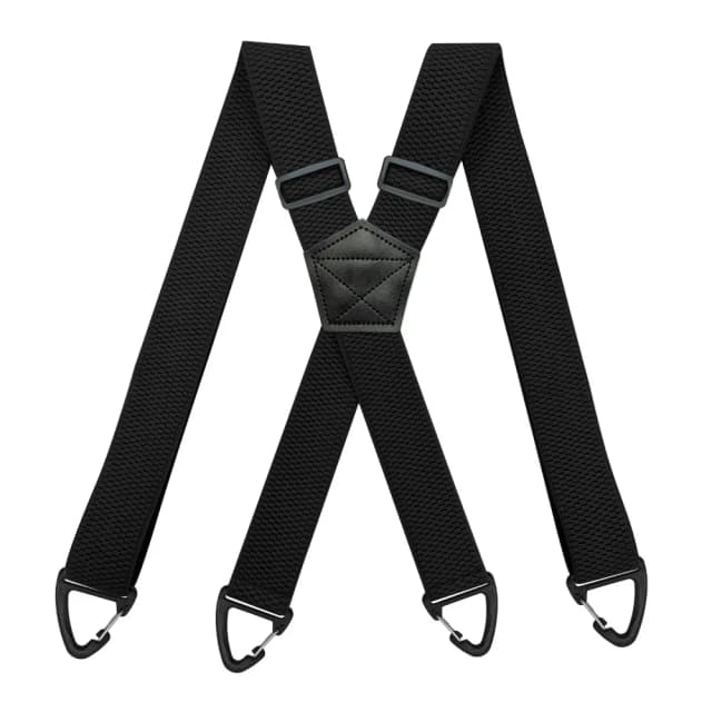 Tirantes resistentes para hombres, trabajo de motorista al aire libre, espalda en X de 3,8 cm de ancho con 4 ganchos a presión, tirantes elásticos ajustables para pantalones, cinturón