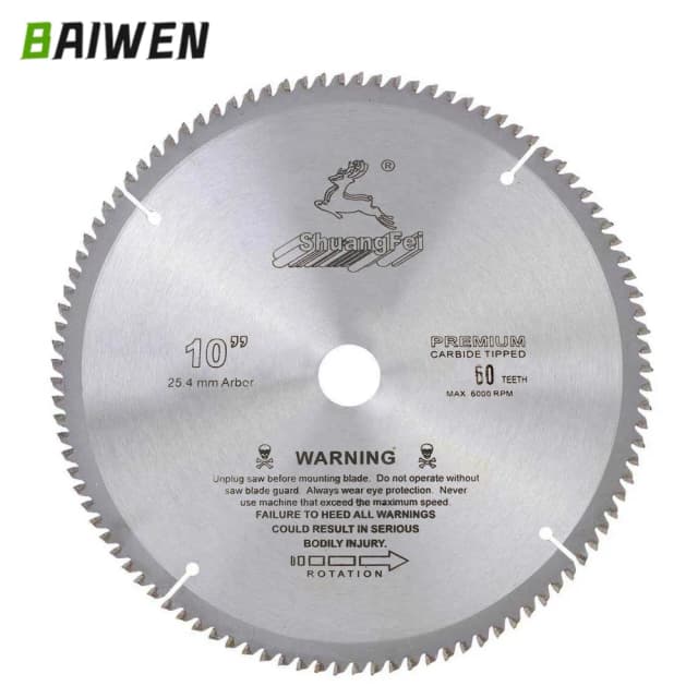 Hoja de sierra circular de 10 "y 250 mm para corte de madera/aluminio de uso general 40 60 80 100 120 dientes