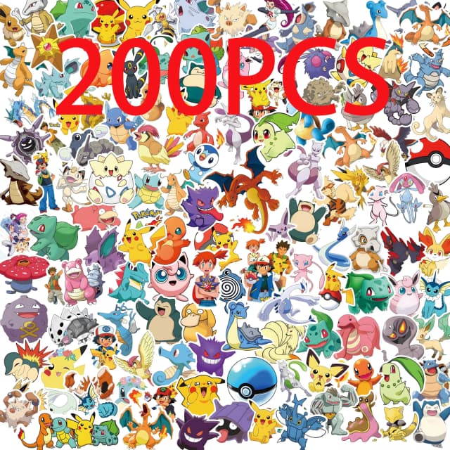 50/100/200 Uds Pokemon Anime pegatinas Pikachu Kawaii pegatina maleta para portátil monopatín guitarra teléfono dibujos animados chico regalo juguetes