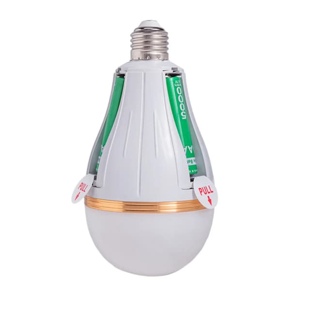 Bombilla LED con Chip de carga inteligente, falla de energía, emergencia para el hogar, batería 18650, sin parpadeo, con gancho, bombilla de emergencia desmontable