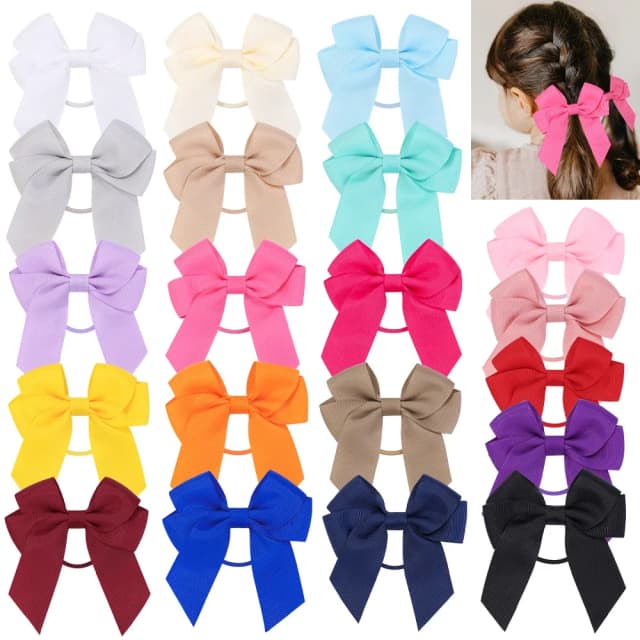 Cinta para el pelo de color sólido de 3.15 pulgadas para niñas, lazos para el pelo de niñas pequeñas, accesorios para el cabello de cola de caballo para niños