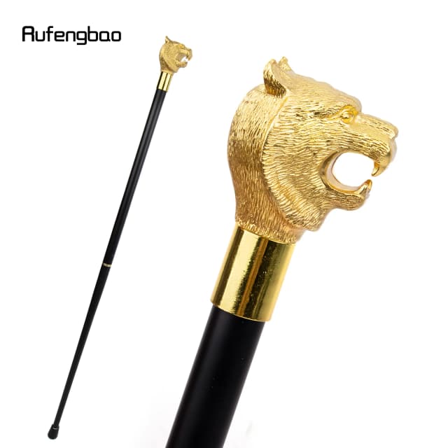 Bastón de cabeza de tigre de lujo dorado, palo de caminar de moda para fiesta, bastón decorativo, perilla de Crosier elegante, 93cm