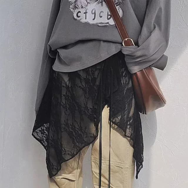 Falda corta de cortina de pedos con cordones franceses, falda en capas de primavera, falda envolvente para mujer, vestido vendaje, delantal, falda de expansión de cortina