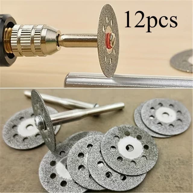 12 szt. tarcz diamentowych 22 mm, trzpień 3 mm do szlifierki, do cięcia metalu, narzędzie obrotowe, części do szlifierki elektrycznej 2030