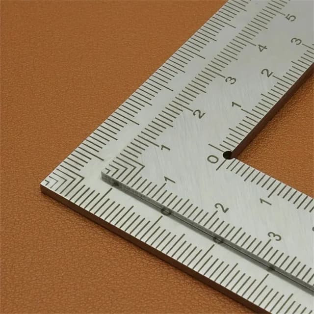 Mini regla de escala de precisión de doble cara en forma de L de acero inoxidable, herramienta de medición de alta precisión para diseño de cuero, material metálico