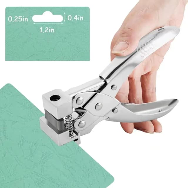 Perforadora con forma de ranura en T, perforadora de etiquetas resistente para manualidades de papel, perforadora de mano para pendientes, perforadora de insignia para tarjeta de identificación, Pl duro