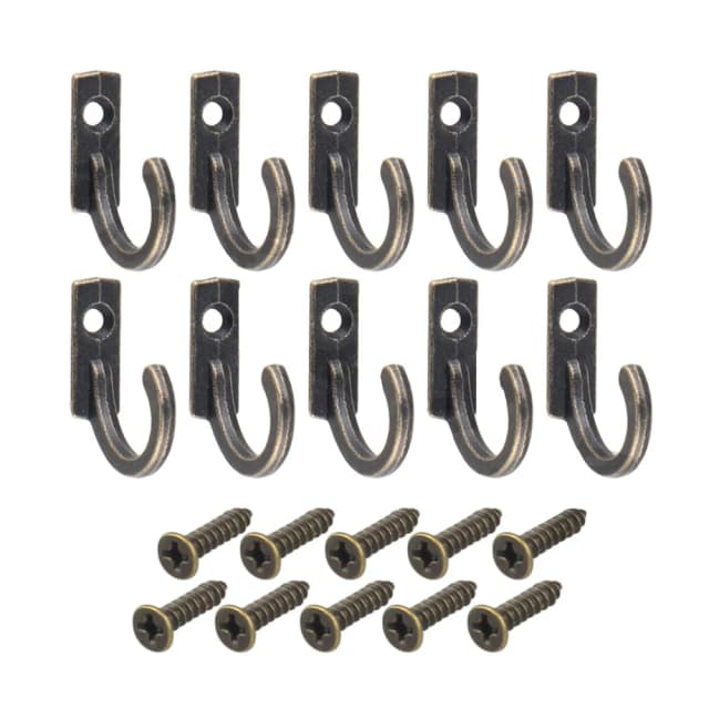 10 Uds. Ganchos antiguos pequeños, colgador de pared, hebilla curva, cierre de cerradura de cuerno, gancho para joyero de madera, Hardware, abrigos para el hogar, sombrero, ropa