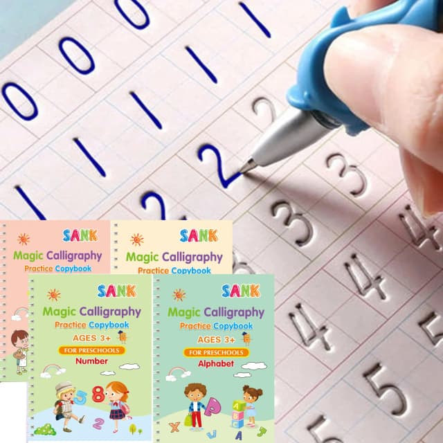 Sank Magic-Cuaderno de práctica para copiar, bolígrafo para preescolar, caligrafía para niños, versión en inglés, limpieza gratuita, libro de escritura reutilizable para niños
