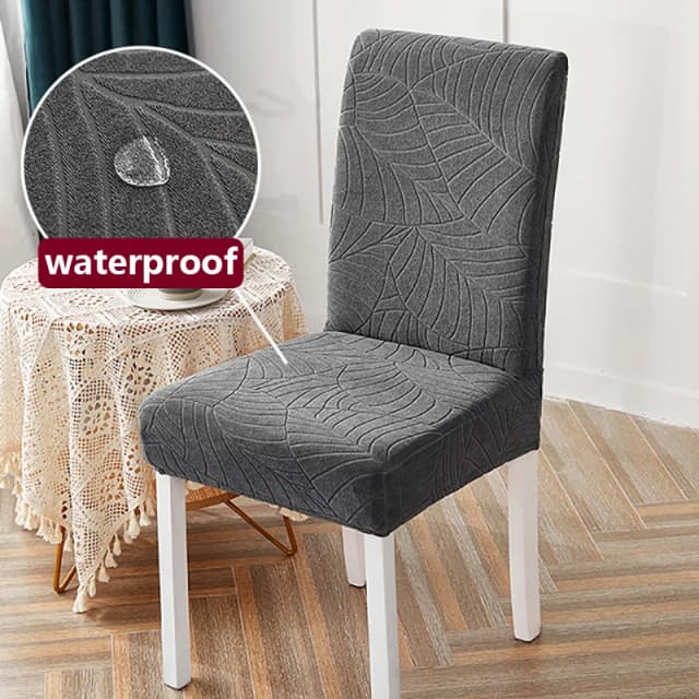Funda impermeable para silla de Jacquard, Protector elástico para silla de comedor, cocina, Hotel, boda, banquete, oficina, antisuciedad