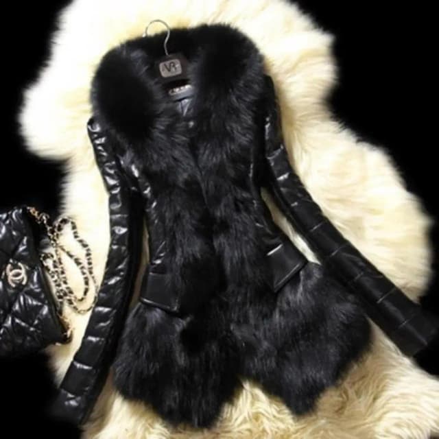 Abrigo de piel sintética con cuello de piel sintética 5XL para mujer, abrigo de invierno de piel sintética de lana de gran tamaño, chaquetas de piel de conejo sintética de lujo, abrigo para mujer hiver