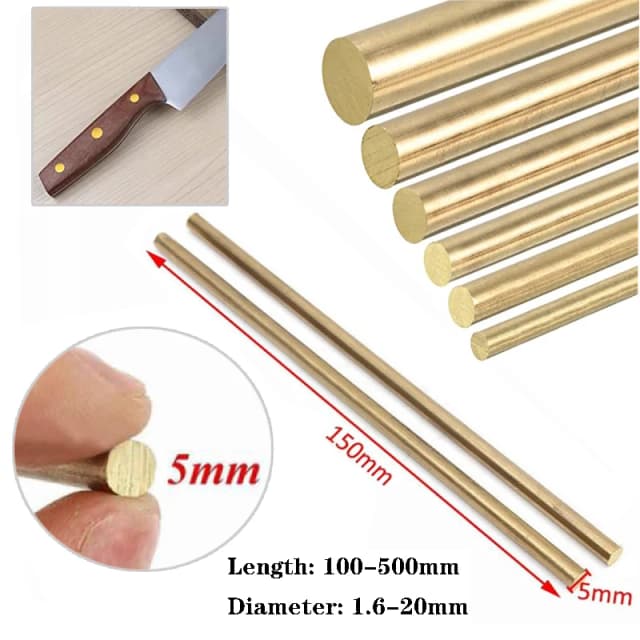 Średnica 1,6-20 mm Długość 100-500 mm Okrągły pręt mosiężny do majsterkowania Uchwyt noża Okrągła rura druciana Modelowanie Pręt mosiężny
